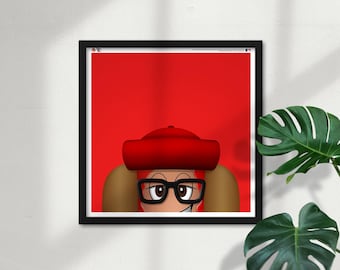 Minimalist Ketchup - Cleveland Guardians Mascot - MLB Licensed Limited Edition Peeker Art Wall Decor Square Poster Print by S. Preston