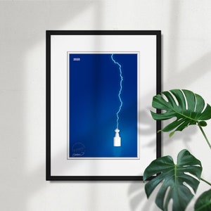 Tampa Bay Lightning Minimalist Stanley Cup 2020 - NHL Licensed Limited Edition Art Poster Print Home Wall Decor by S. Preston