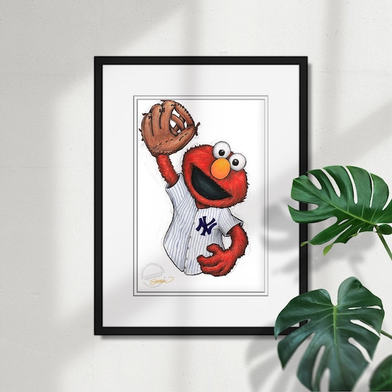 New York Yankees Elmo Sketch Print MLB and Sesame Street Licensed Limited  Edition Art Wall Decor Poster Print by S. Preston 