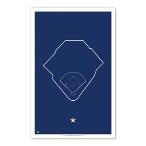 Outline Minute Maid Park - Houston Astros Art Poster Print by S. Preston