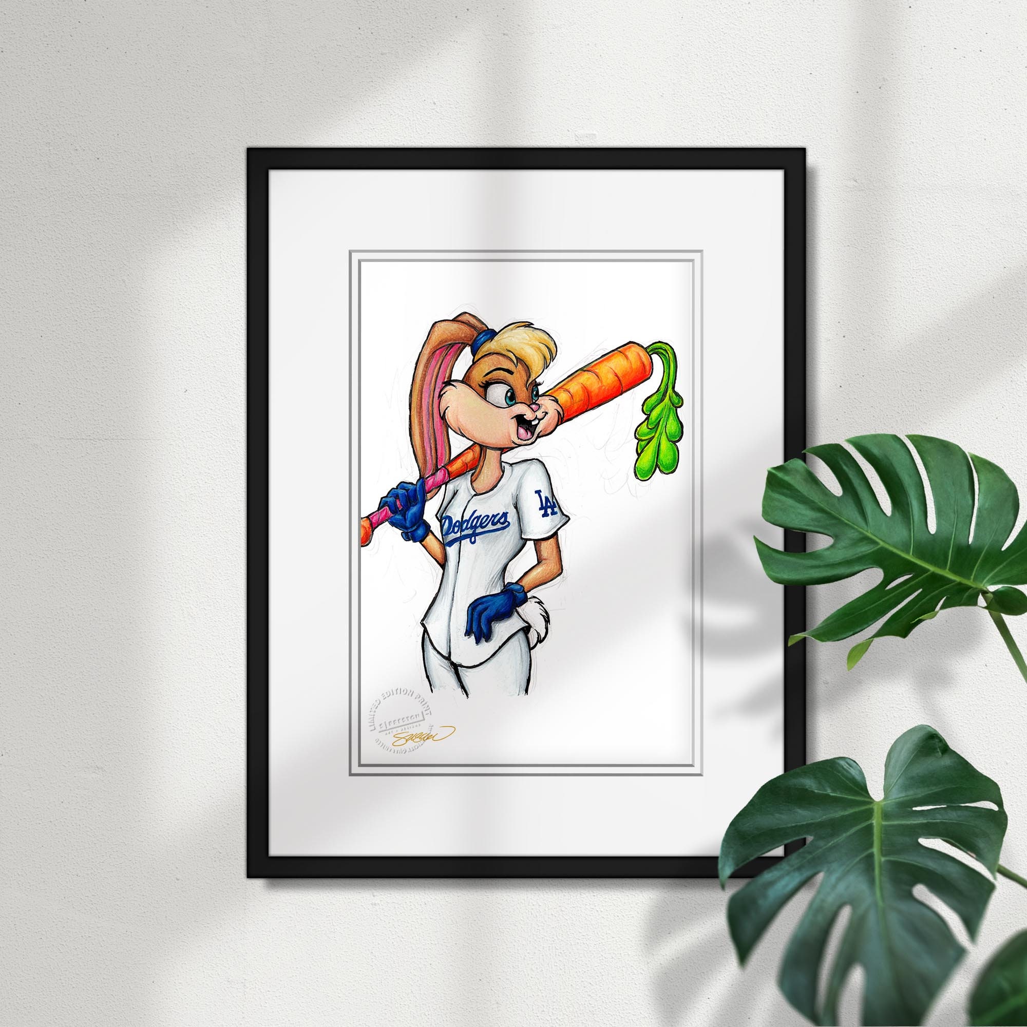 Discover Lola Bunny Los Angeles Dodgers Sketch Print Poster Print