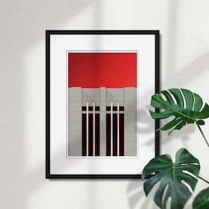 Minimalist United Center Art Print - Chicago Blackhawks - Officially Licensed by the NHL - FREE Shipping - Chicago Sports Fan - Chicago Gift