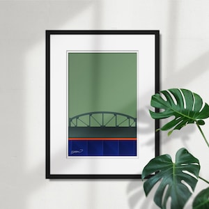Minimalist Citi Field - Ballpark Art Print - New York Mets (Bridge)- Sports Fathers Day Gift - Free Shipping
