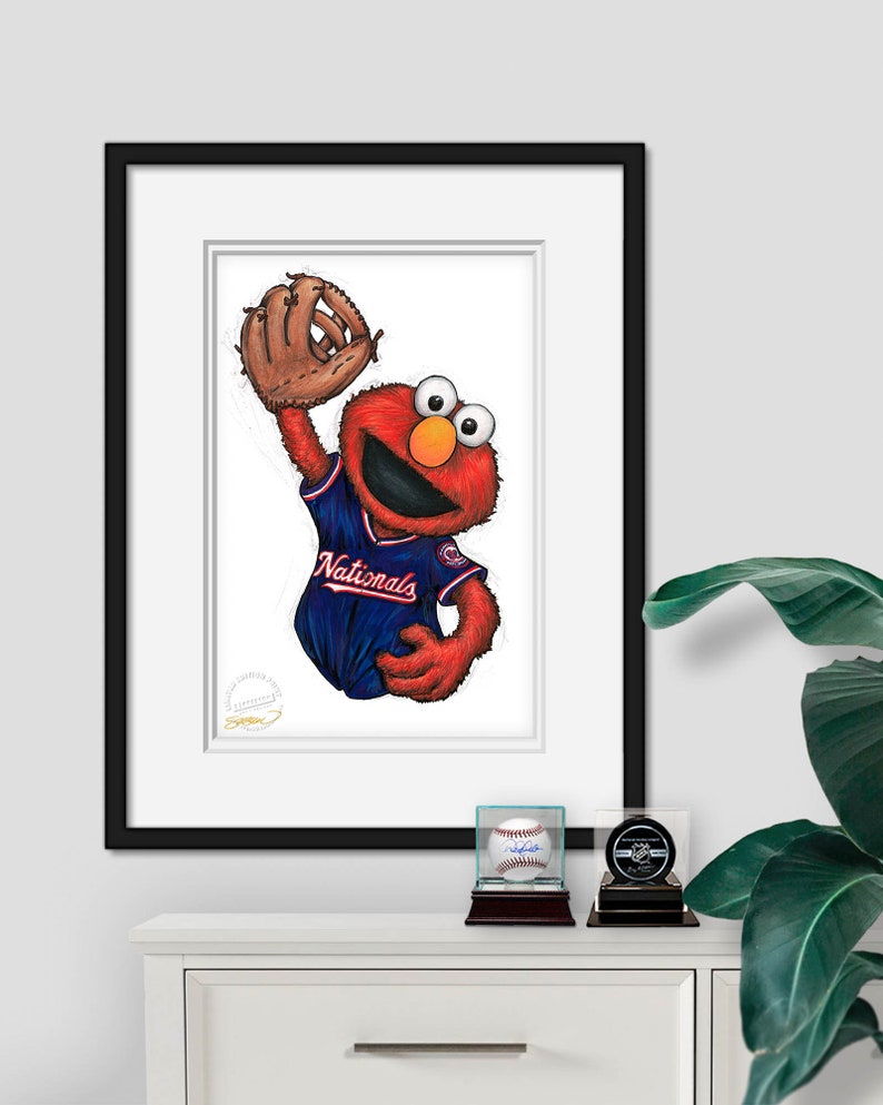 Washington Nationals Elmo Sketch Print - MLB and Sesame Street Licensed ...