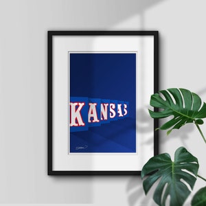 Kansas Jayhawks - Minimalist Allen Fieldhouse - Fine Art Print by S. Preston - University of Kansas Artwork Home Decor - Free Shipping