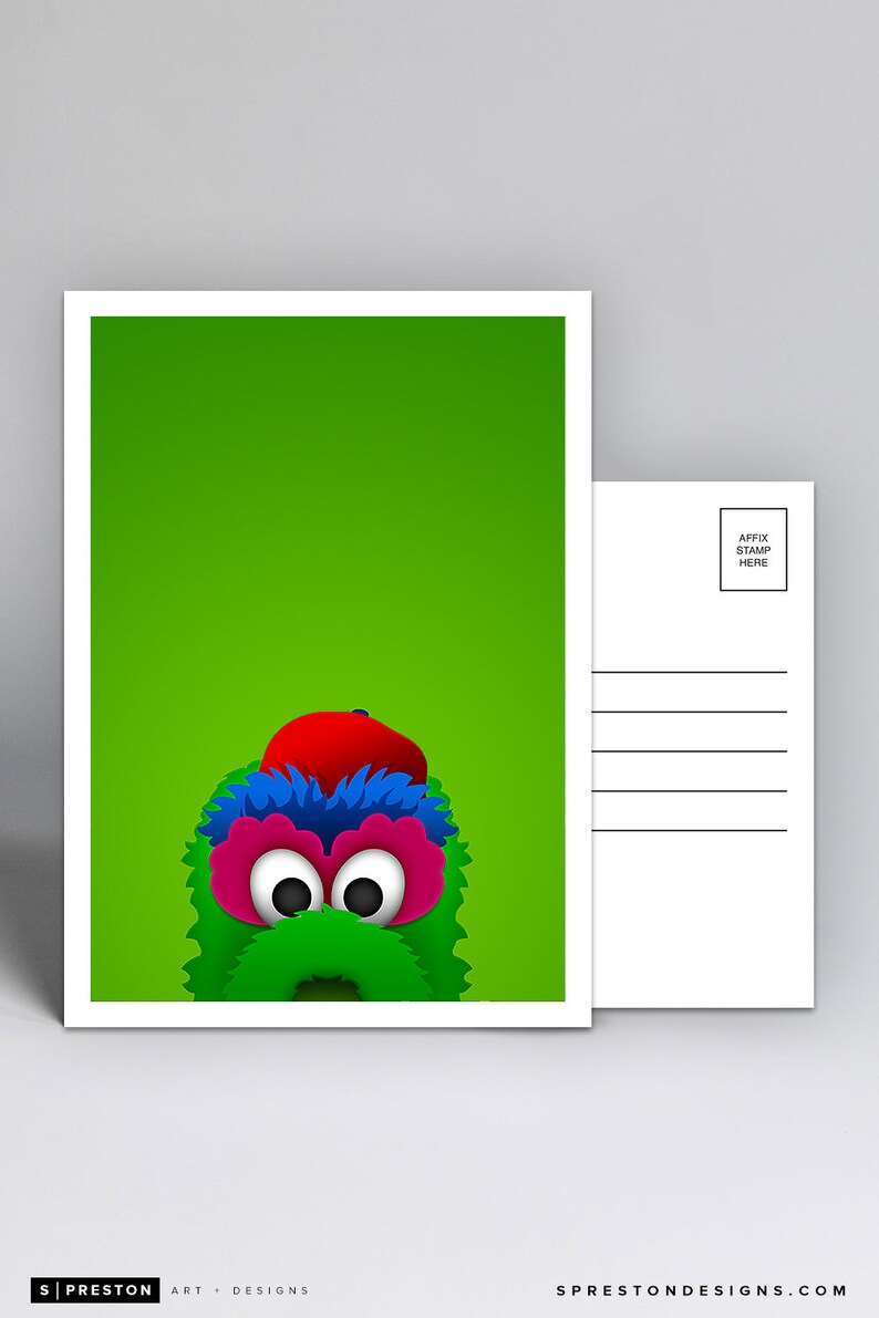 Phillie Phanatic Mascot Philadelphia Phillies Minimalist Postcard by S Preston