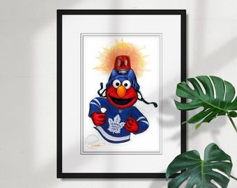 Toronto Maple Leafs Elmo Print - Sesame Street Licensed Limited Edition Art by S. Preston