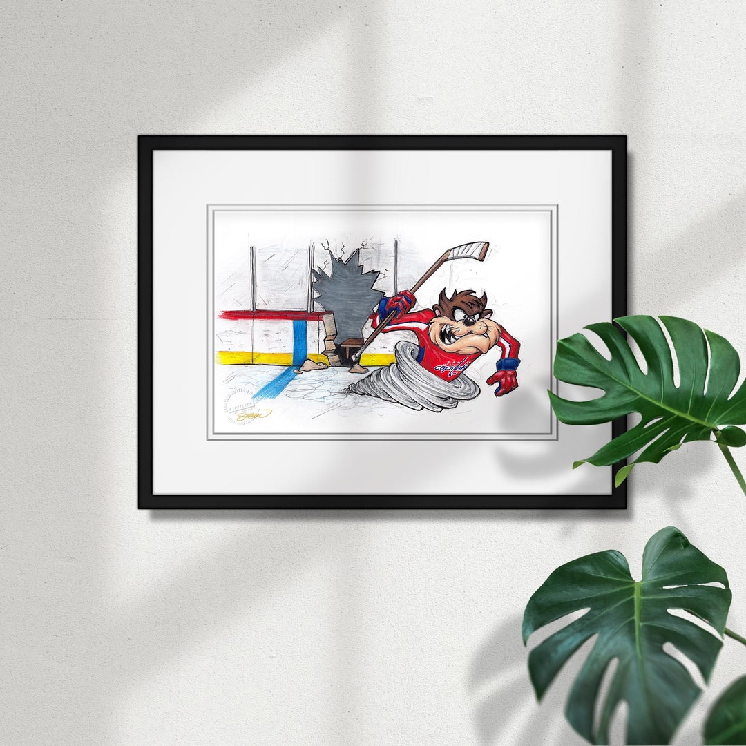 Tasmanian Devil Washington Capitals Sketch Print - NHL and Looney Tunes ...