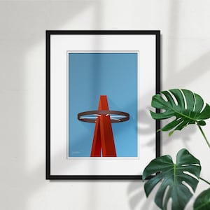 Minimalist Angel Stadium - Ballpark Art Print - Los Angeles Angels (The Halo)- Fathers Day Gifts - Free Shipping