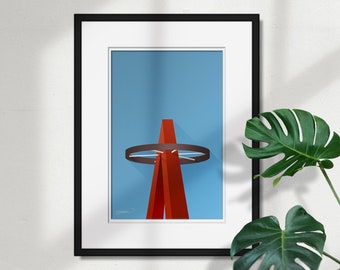 Minimalist Angel Stadium - Ballpark Art Print - Los Angeles Angels (The Halo)- Fathers Day Gifts - Free Shipping