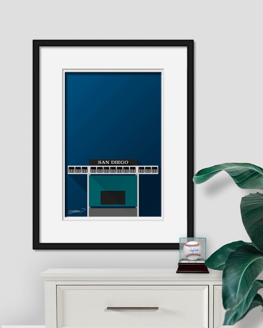 Minimalist Jack Murphy Stadium Ballpark Art Print San Diego Padres ...