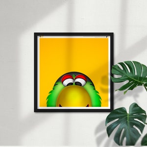 Minimalist Pirate Parrot Square Poster Druck Pittsburgh Pirates Mascot - MLB Lizenzierte Limitierte Peeker Art Wanddekoration von S. Preston