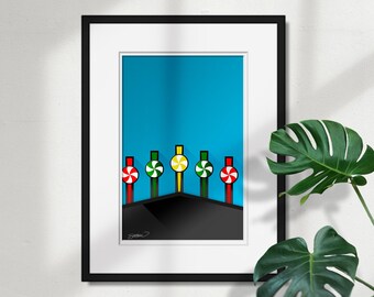 Minimalistisch gegarandeerd tariefveld - Ballpark Art Print - Chicago White Sox - Vaderdagcadeaus - Gratis verzending