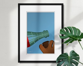 Minimalist Oracle Park - Ballpark Art Print - San Francisco Giants - Coke and Glove