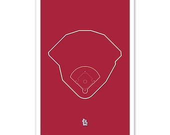 Outline Busch Stadium - St. Louis Cardinals - Art Poster Print by S. Preston