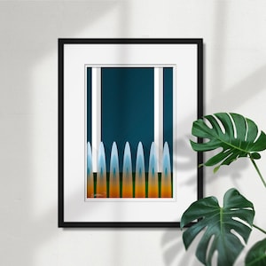 Minimalist Kauffman Stadium - Ballpark Art Print - Kansas City Royals (FOUNTAINS)- Fathers Day Gifts - Free Shipping