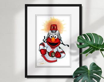 Ottawa Senators Elmo Print - NHL & Sesame Street Licensed Art by S. Preston