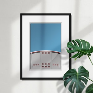 Minimalist Scotiabank Saddledome Art Poster - Calgary Flames Stadium Poster Print