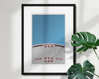 Minimalist Scotiabank Saddledome Art Poster - Calgary Flames Stadium Poster Print