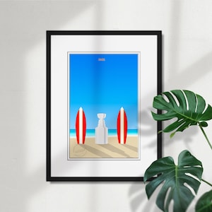 ミニマリスト フロリダ パンサーズ 2025 スタンレーカップ チャンピオン - S. プレストンによる限定版ファインアートプリント - NHL ライセンス - 送料無料