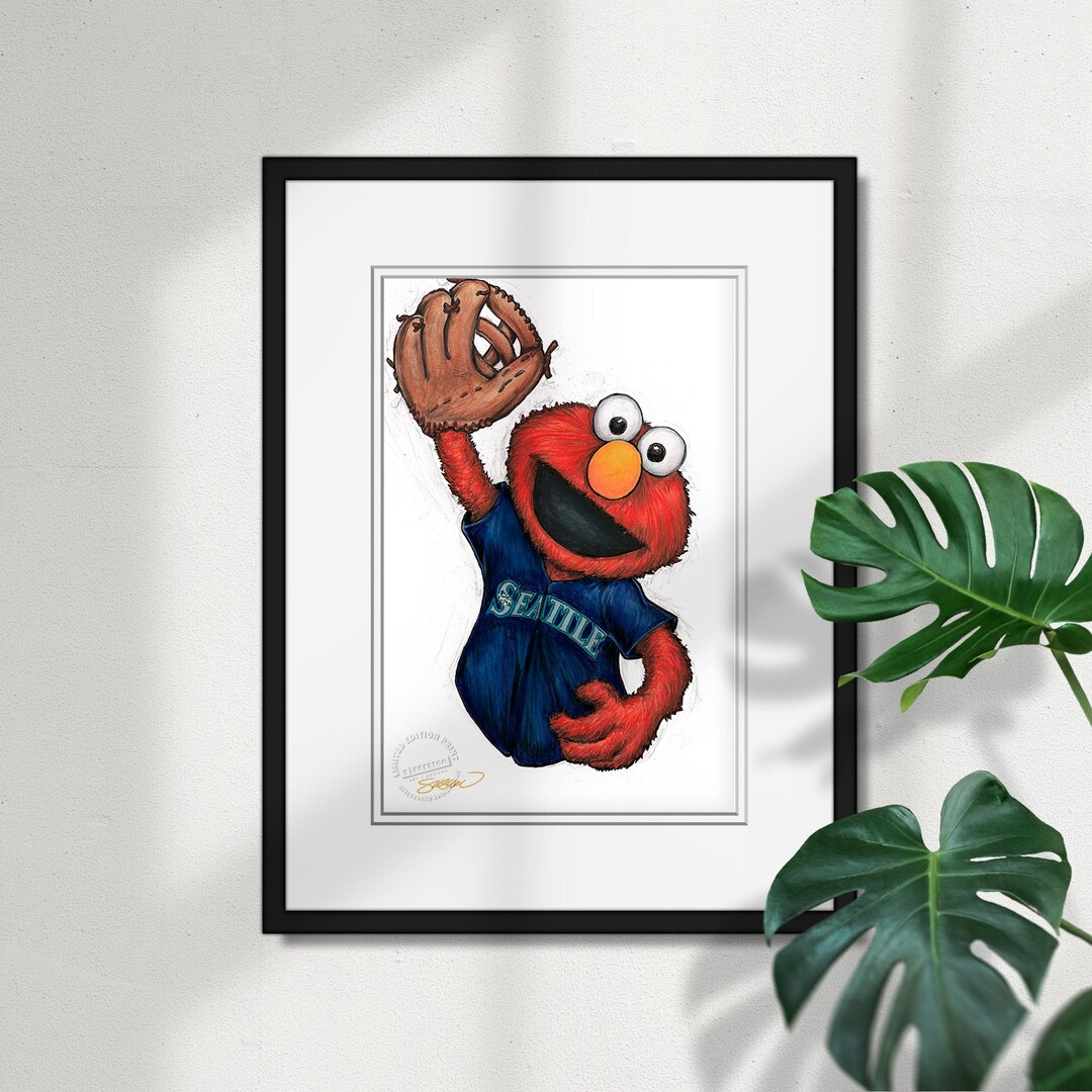 Seattle Mariners Elmo Sketch Print - MLB and Sesame Street Licensed ...