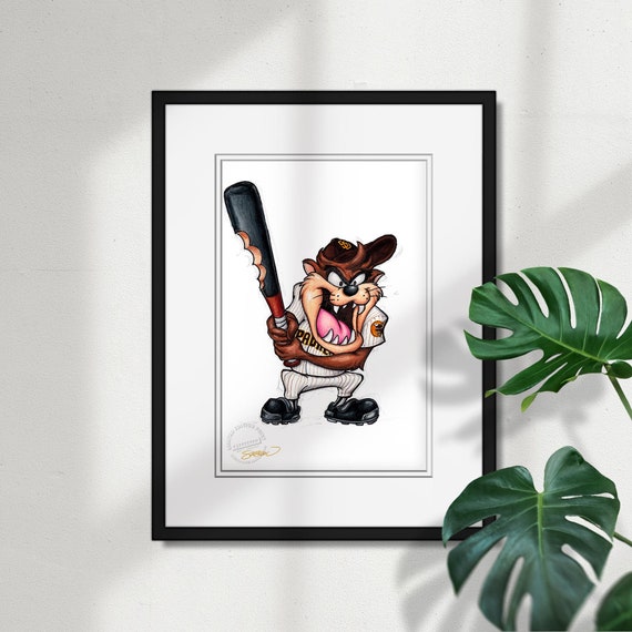 Tasmanian Devil San Diego Padres Sketch Print MLB and Looney - Etsy