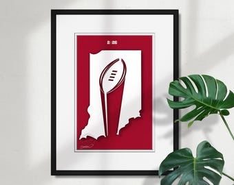 Indiana Hoosiers 2025 National Champions Art Print | Licensed Minimalist College Football Artwork by S. Preston
