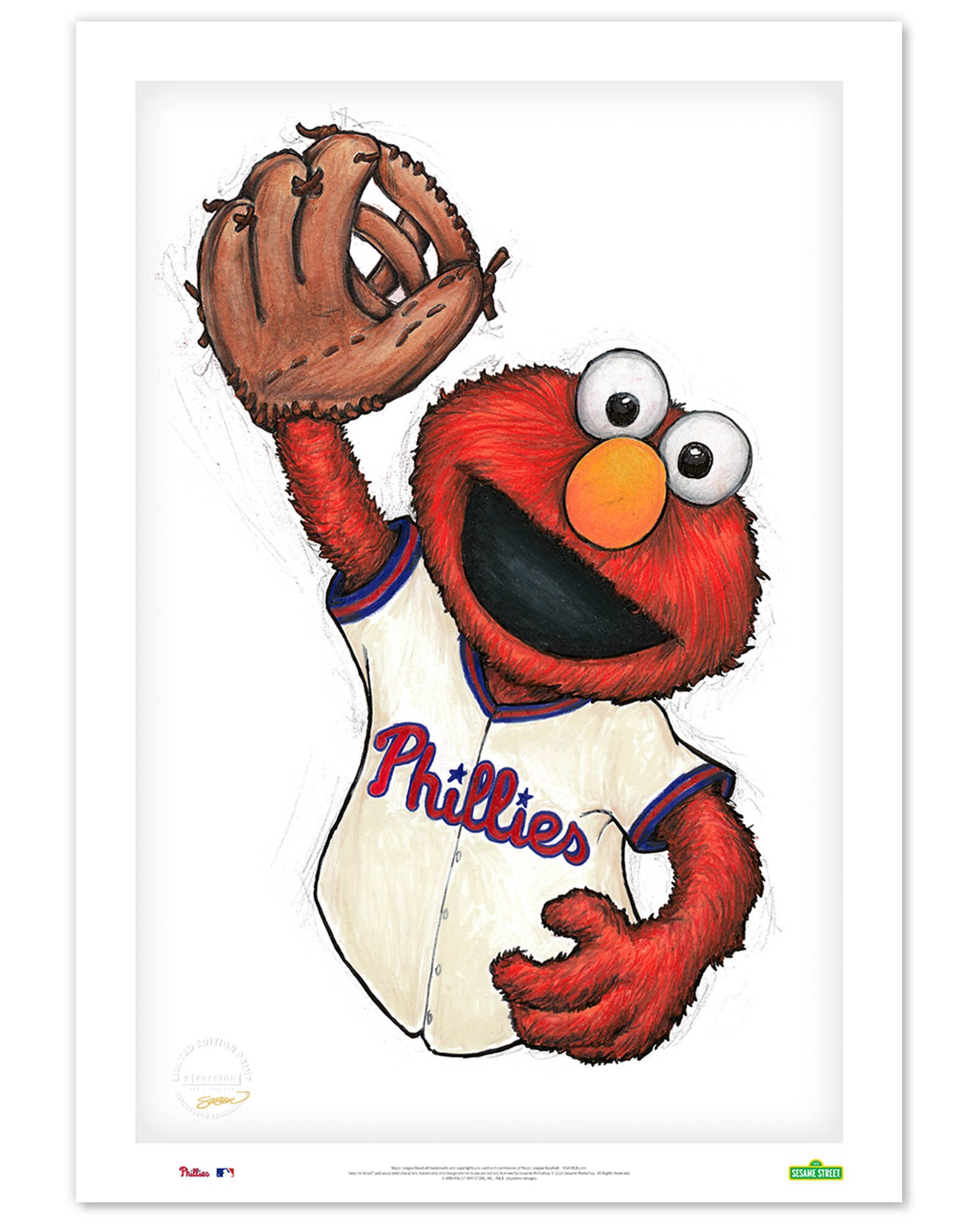 Philadelphia Phillies Elmo Sketch Print - MLB and Sesame Street ...
