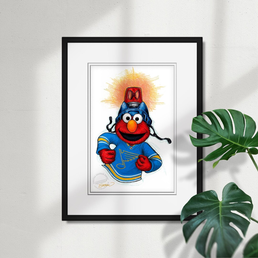 St Louis Blues Elmo Print - Sesame Street Licensed Limited Edition Art ...