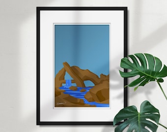 Minimalist Angel Stadium - Ballpark Art Print - Los Angeles Angels (Rocks)- Sports Fathers Day Gift - Free Shipping