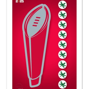 Ohio State Buckeyes Minimalistiska College Football Playoff 2024 Champions - Licensierad Ohio State Art Print Väggdekor av S. Preston bild 4