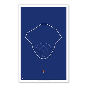 Outline Citi Field - New York Mets Art Poster Print by S. Preston