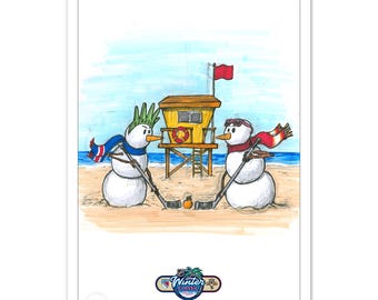 2026 NHL Winter Classic Limited Edition Sketch Art Prints -Florida Panthers - New York Rangers - Artist S. Preston