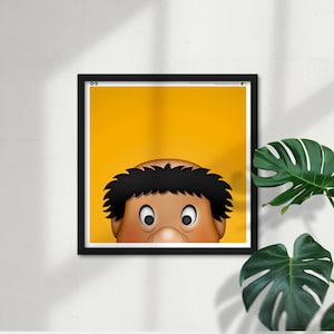 Minimalist Swinging Friar - San Diego Padres Mascot - MLB Licensed Limited Edition Peeker Art Wall Decor Square Poster Print by S. Preston