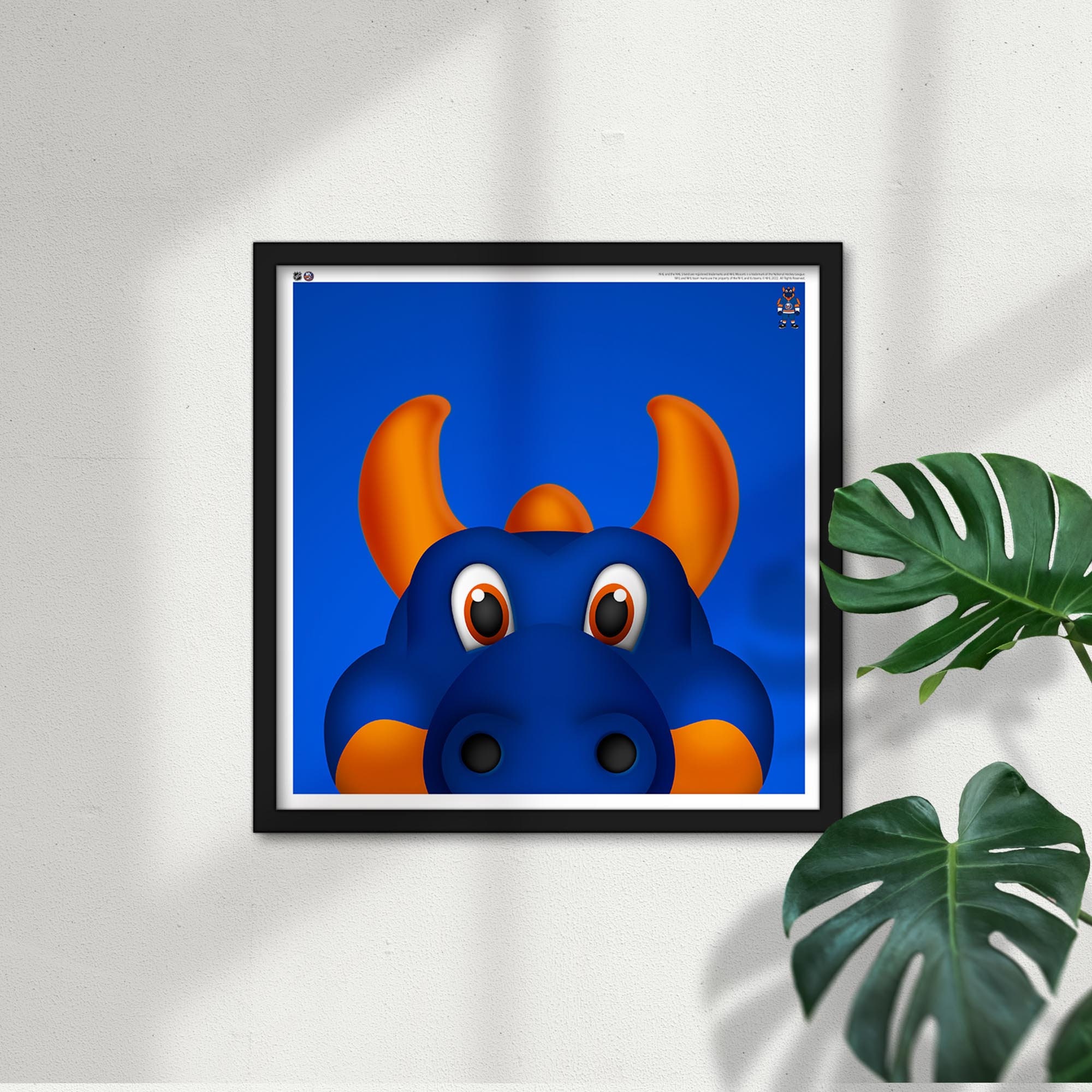 NHL New York Islanders Sparky The Dragon Mascot Art Poster Print