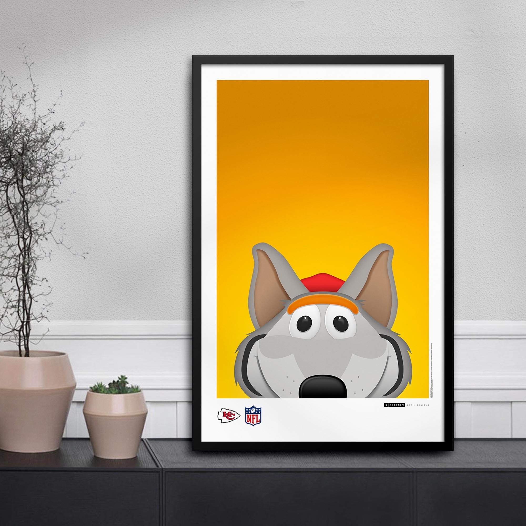 Minimalistische KC Wolf Kansas City Chiefs Mascot Fine Art | Etsy