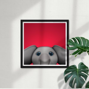 Minimalist Big Al University of Alabama Peeker Mascot Limited Edition Art Poster Print Wall Decor by S. Preston
