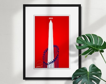 Minimalist World Series 2019 - Washington Nationals - MLB Licensed Art Poster Print Wall Decor by S. Preston