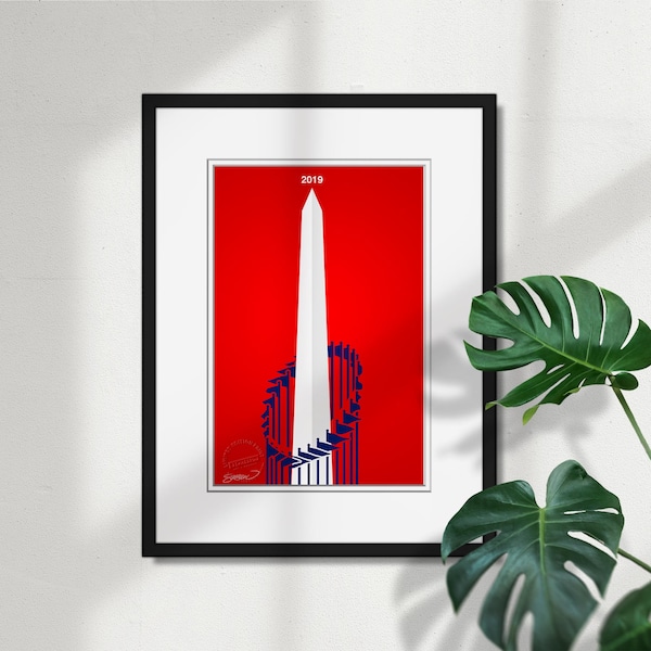 Minimalist World Series 2019 - Washington Nationals - MLB Licensed Art Poster Print Wall Decor by S. Preston
