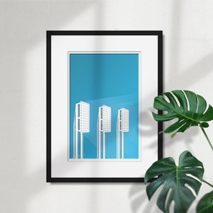 Minimalistisches Feld - Ballpark Kunstdruck - Cleveland Indianer - Cleveland Guardians - Geschenk zum Vatertag - Kostenloser Versand