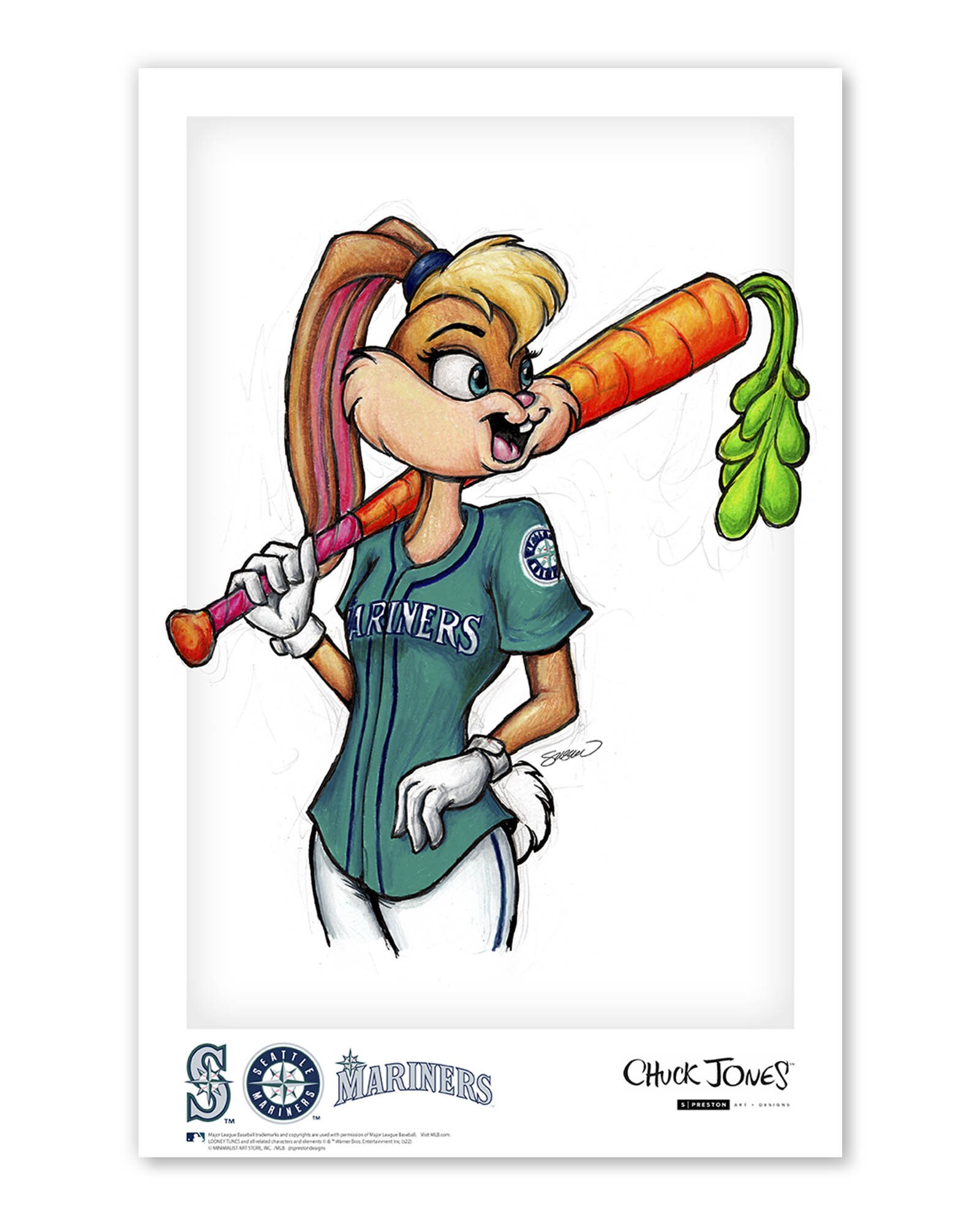 Lola Bunny Seattle Mariners Sketch Print - MLB and Looney Tunes Licensed  Limited Edition Art Wall Decor Poster Print by S. Preston - Etsy, image size:1600x2000