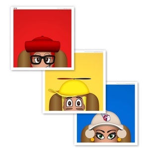 Minimalistischer Hotdog der Cleveland Guardians 3er SET - MLB Lizenzierter Kunstdruck von S. Preston Wall Decor