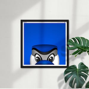 Minimalist Ace - Toronto Blue Jays Mascot - MLB Licensed Limited Edition Peeker Art Wall Decor Square Poster Print by S. Preston
