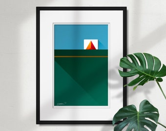 Minimalist Fenway Park - Boston Red Sox - MLB Lizenzierter Kunstdruck von S. Preston - Sport Geschenk zum Vatertag