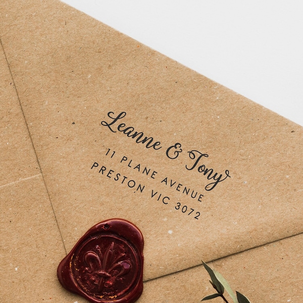 Return Address Stamp Custom Made Personalised Calligraphy Self Inking Rubber Stamp 5cm x 3.5cm DIY Wedding Invitation Envelopes