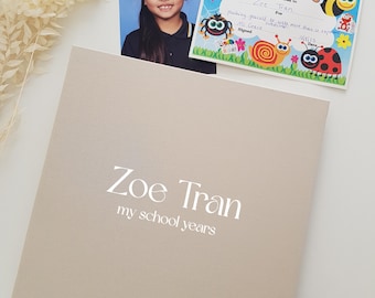 Meine Schuljahre Kundenspezifisches Fotoalbum personalisiertes Leinen schalen und stick Kinder Schulalbum Klassenzimmer Foto Auszeichnungen Scrapbook Große Kapazität