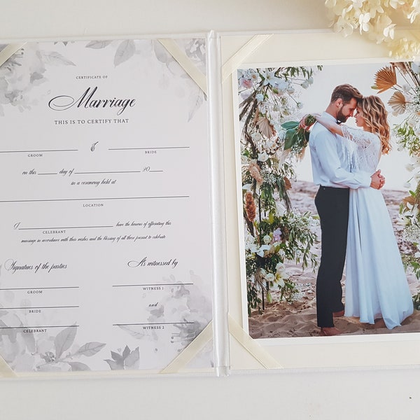 Personalised Wedding certificate holder, cover, marriage certificate folder birth certificate holder A4 folder Celebrant folder guest book