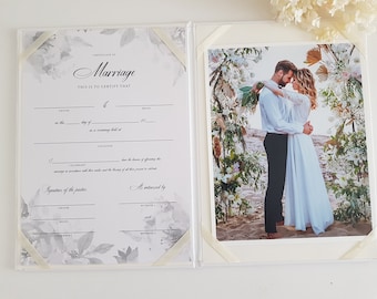 Personalised Wedding certificate holder, cover, marriage certificate folder birth certificate holder A4 folder Celebrant folder guest book