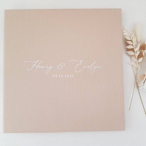 PA2 Personalised Linen Luxe Photo Album Photo book Wedding Engagement Memory book Couple Travel Line Guest book