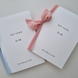 His Vows Her Vows booklet, Bride and Groom Wedding Day Card Wedding Vows Personalised Wedding Vow Books